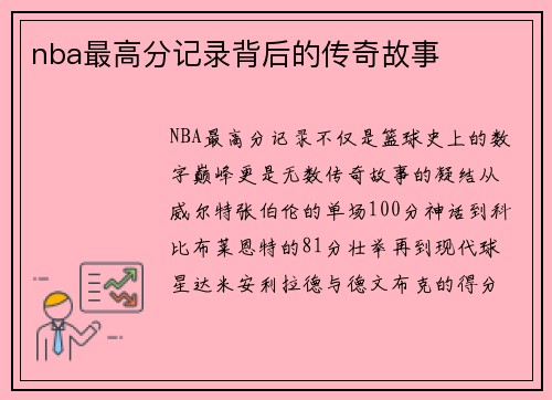 nba最高分记录背后的传奇故事